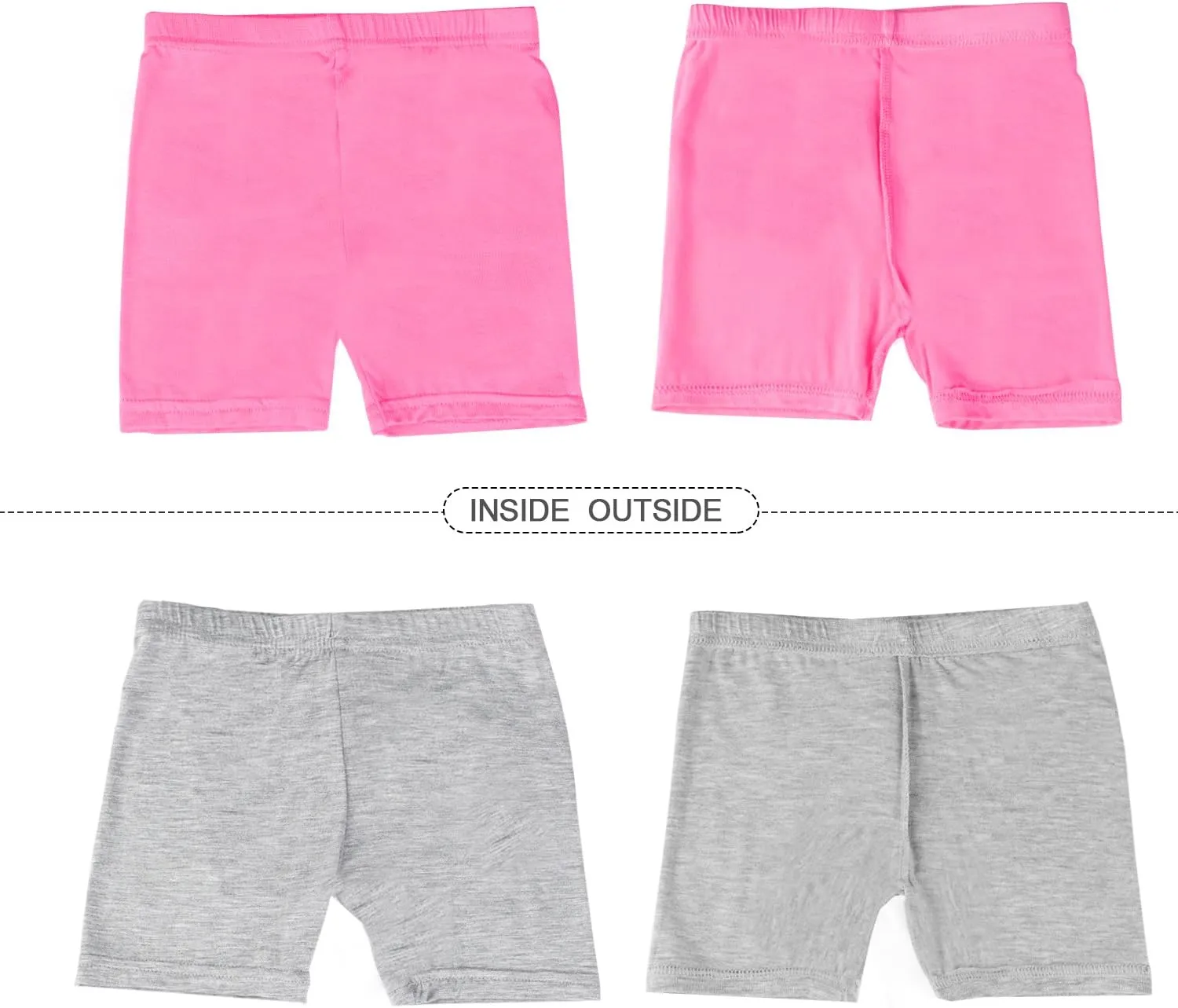 Auranso Girls Dance Shorts Solid Color Breathable Bike Shorts(Pack of 6)