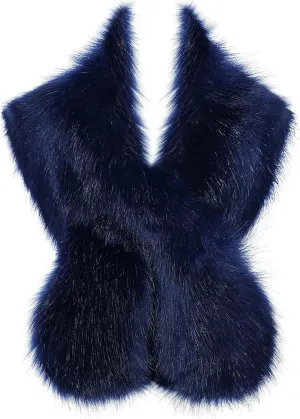 BABEYOND Women's Faux Fur Shawl Party Faux Fur Collar Fur Wraps for Winter Bridal Wedding Cover Up