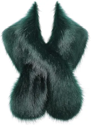 BABEYOND Women's Faux Fur Shawl Party Faux Fur Collar Fur Wraps for Winter Bridal Wedding Cover Up