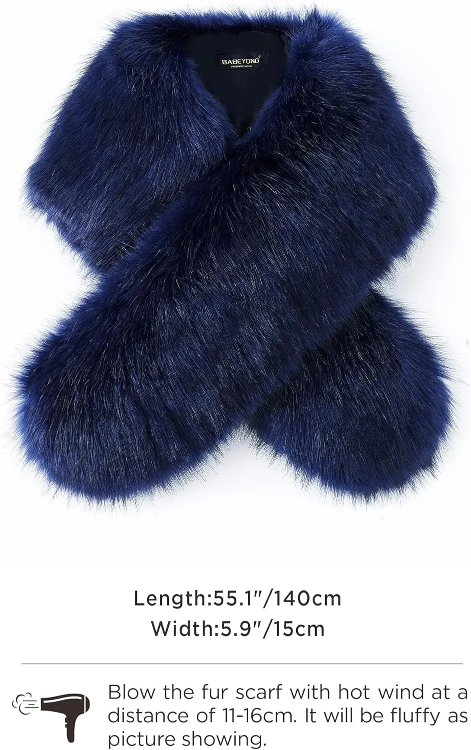 BABEYOND Women's Faux Fur Shawl Party Faux Fur Collar Fur Wraps for Winter Bridal Wedding Cover Up