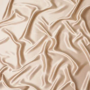 Champagne plain premium pure silk satin fabric-D12443