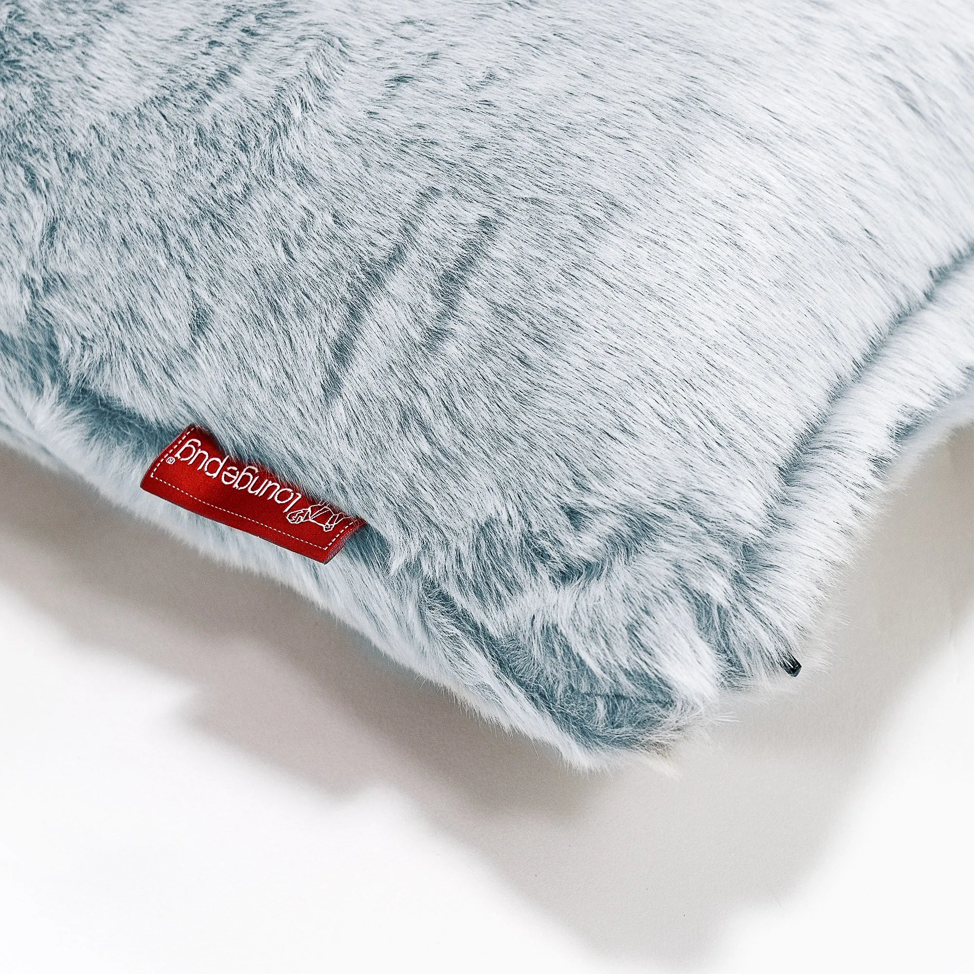 Decorative Bolster Cushion Cover 20 x 55cm - Fluffy Faux Fur Rabbit Dusty Blue