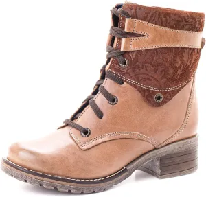 Dromedaris Women's Kara Combat Lace-up Comfort Boot with Inside Zip