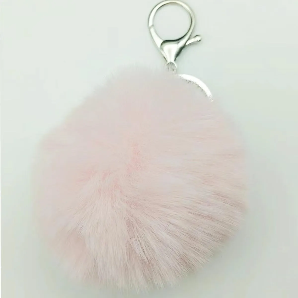 Fluffy Faux Rabbit Fur Pompoms Keyring Car Key Soft Plush Pompoms Keychain for Women Pendant Accessories