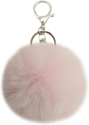Fluffy Faux Rabbit Fur Pompoms Keyring Car Key Soft Plush Pompoms Keychain for Women Pendant Accessories