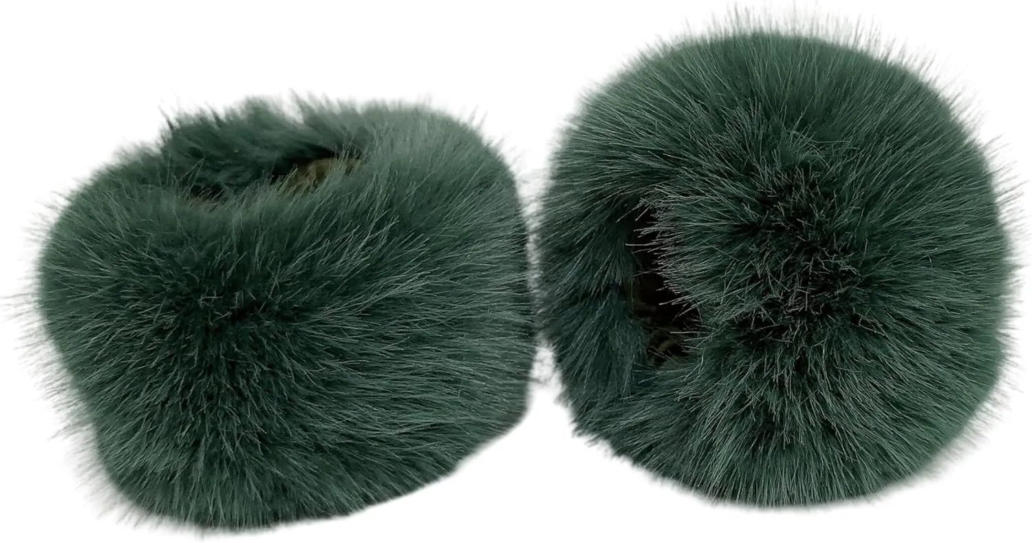 Lina & Lily Women's Winter Wrist Cuffs Warmers Faux Fur Fluffy