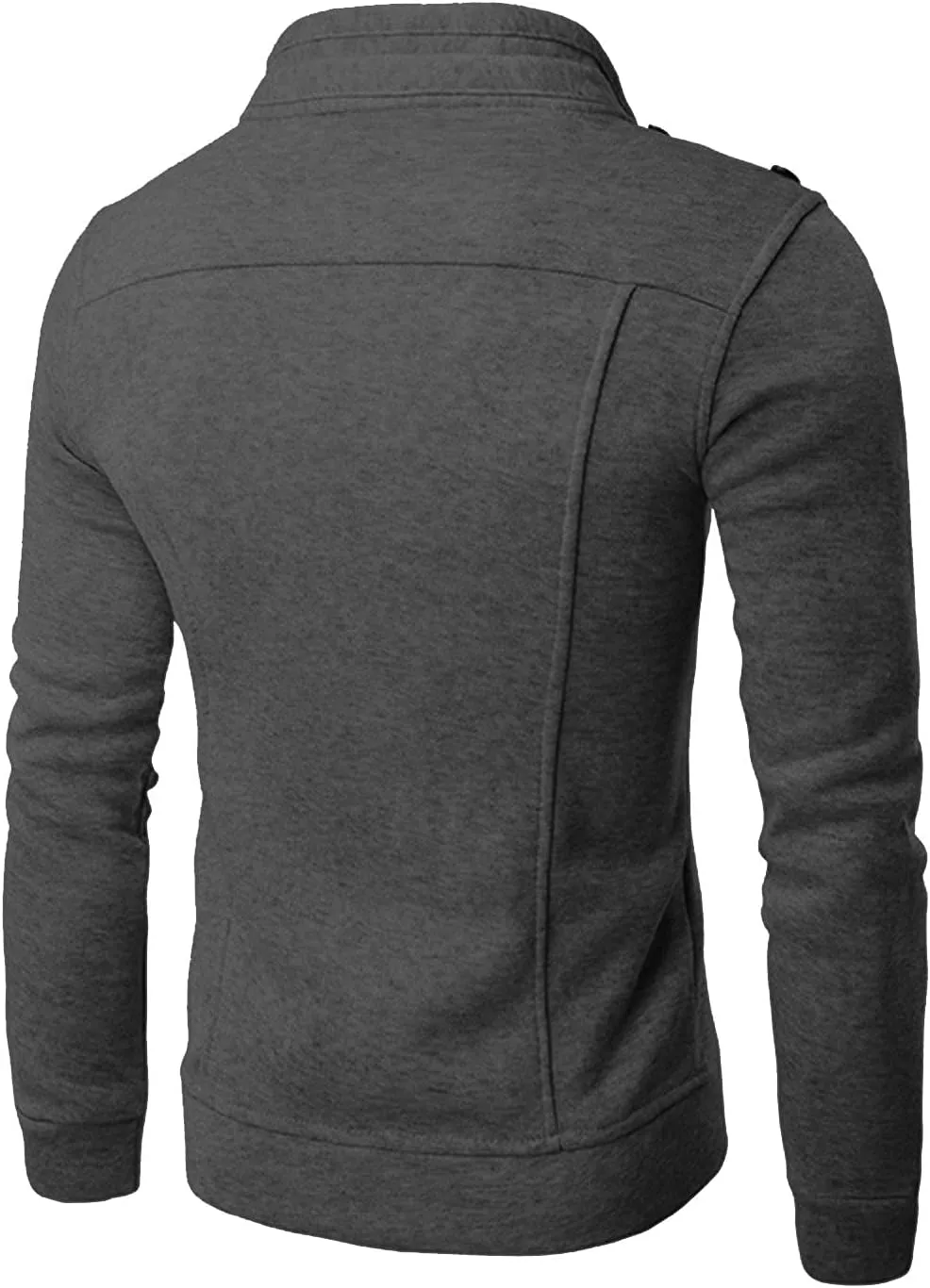Mens Fleece Lined Jacket Mens Athletic Jacket Fashion Casual Loose Stand Collar Button Decorated Sweatshirt Jacket