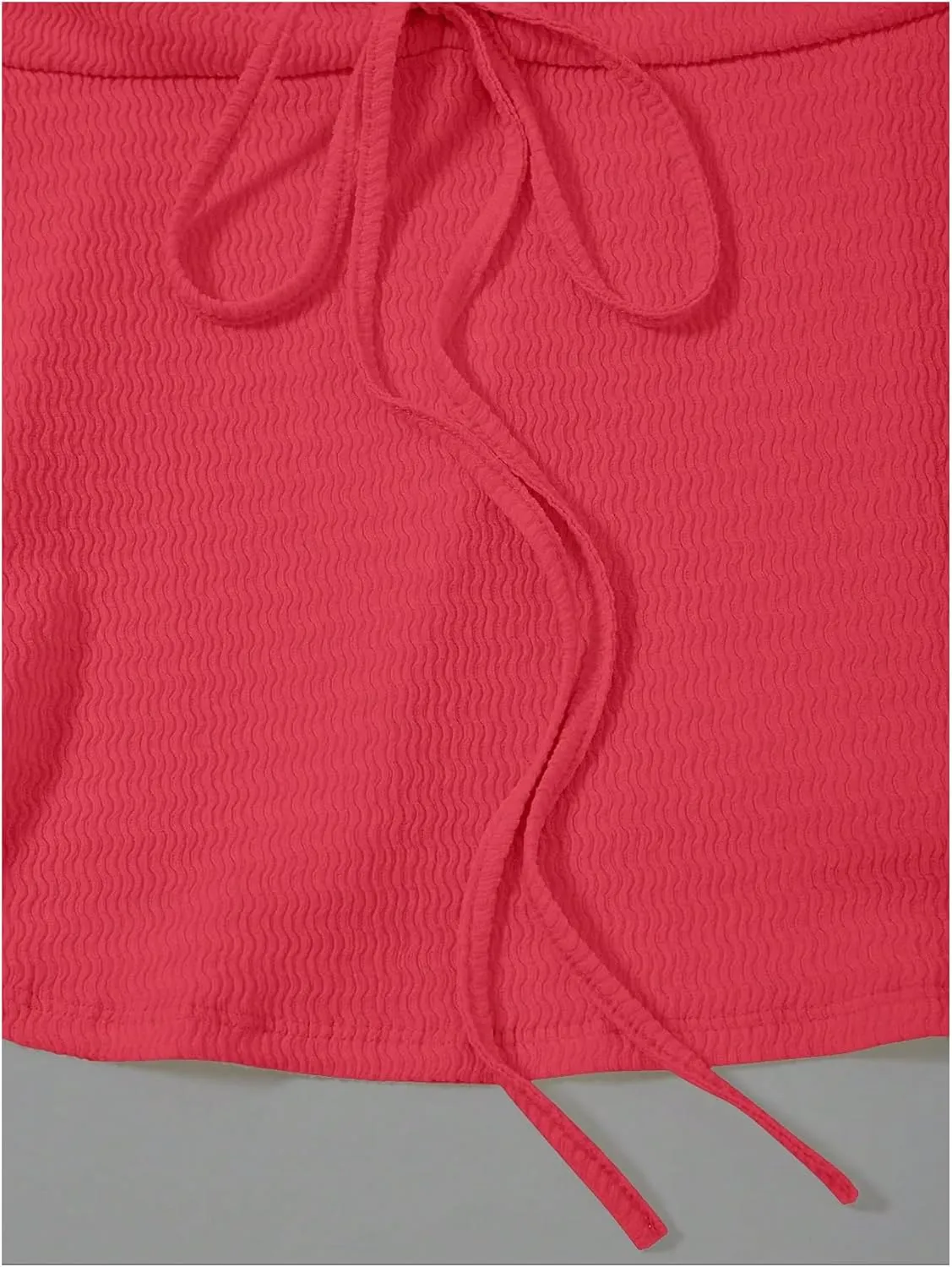 Milumia Women Tie Front Ruched Tube Top Strapless Flared Hem Peplum Bandeau Tops