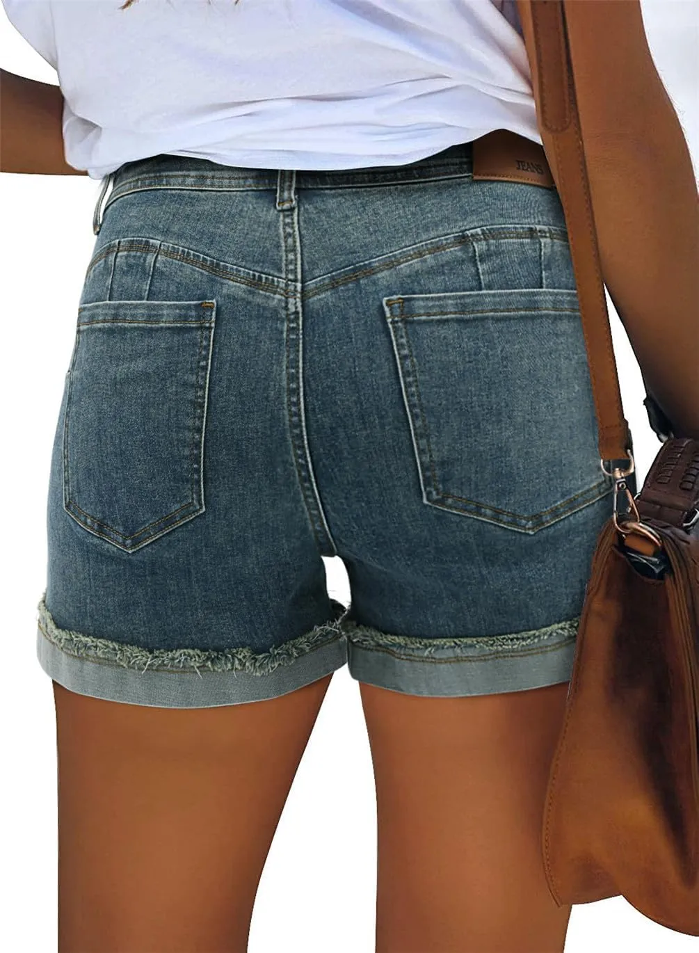onlypuff Women's Denim Jean Short Ripped High Waist Cut Off