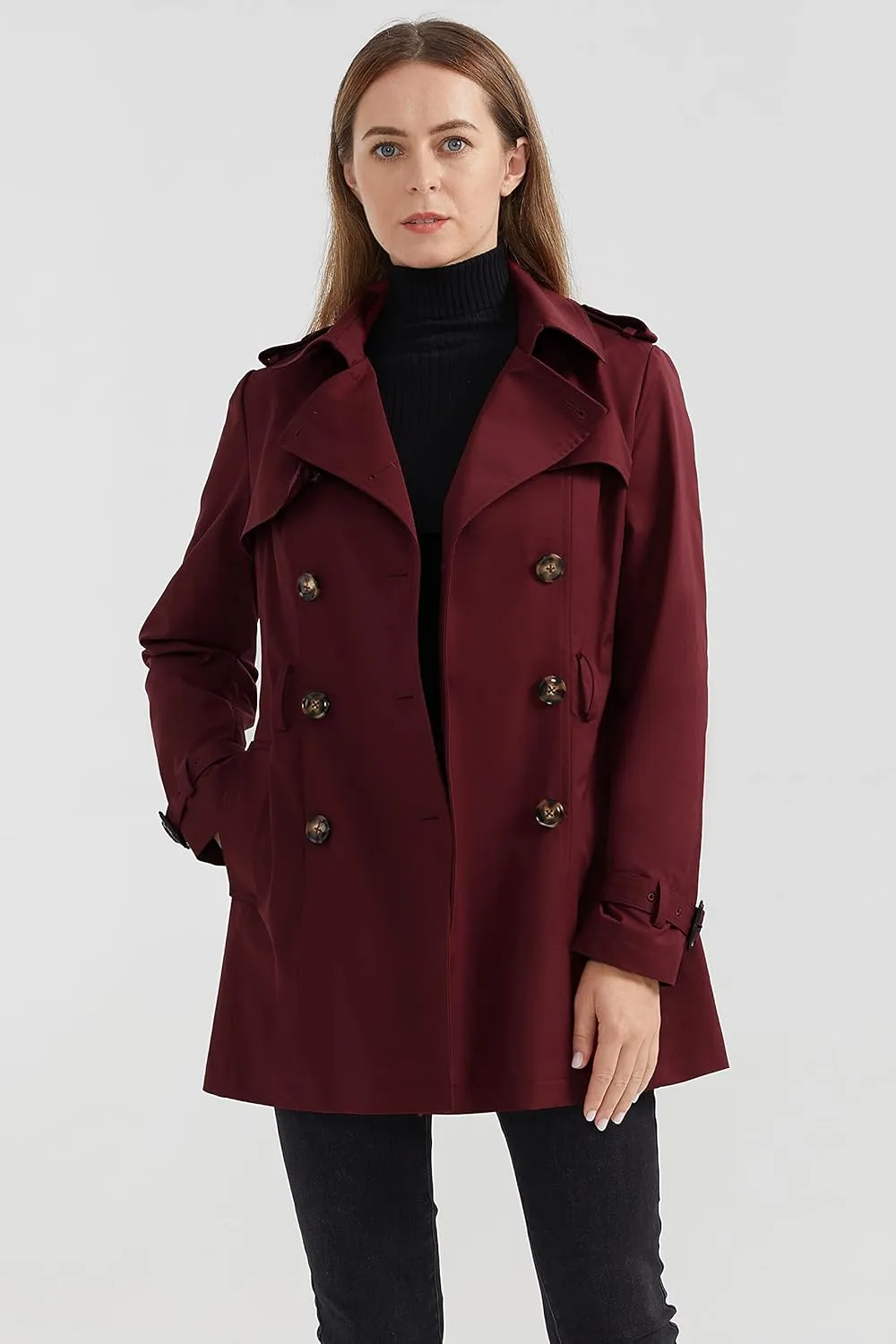 Orolay Women's Double Breasted Trench Coat Windbreaker Jacket with Belt