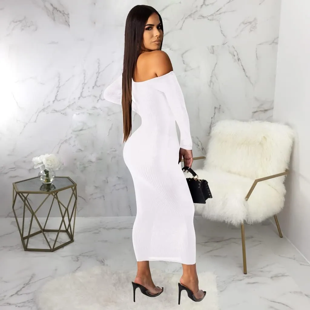 SheKiss Womens Off Shoulder Plus Size Work Business Sweater Dresses Long Sleeves Bodycon Cardigans Outfits