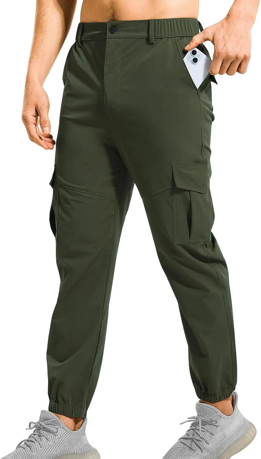 Surenow Men's Lightweight Hiking Pants Slim Fit Stretch Joggers Golf Cargo Work Pants for Men Quick Dry Travel Outdoor Pants