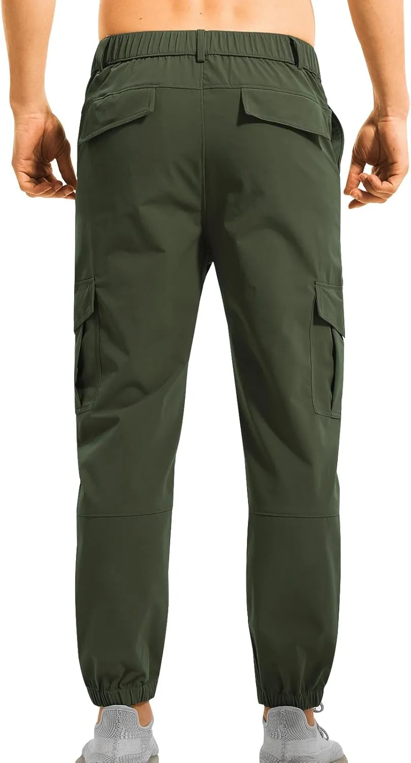 Surenow Men's Lightweight Hiking Pants Slim Fit Stretch Joggers Golf Cargo Work Pants for Men Quick Dry Travel Outdoor Pants