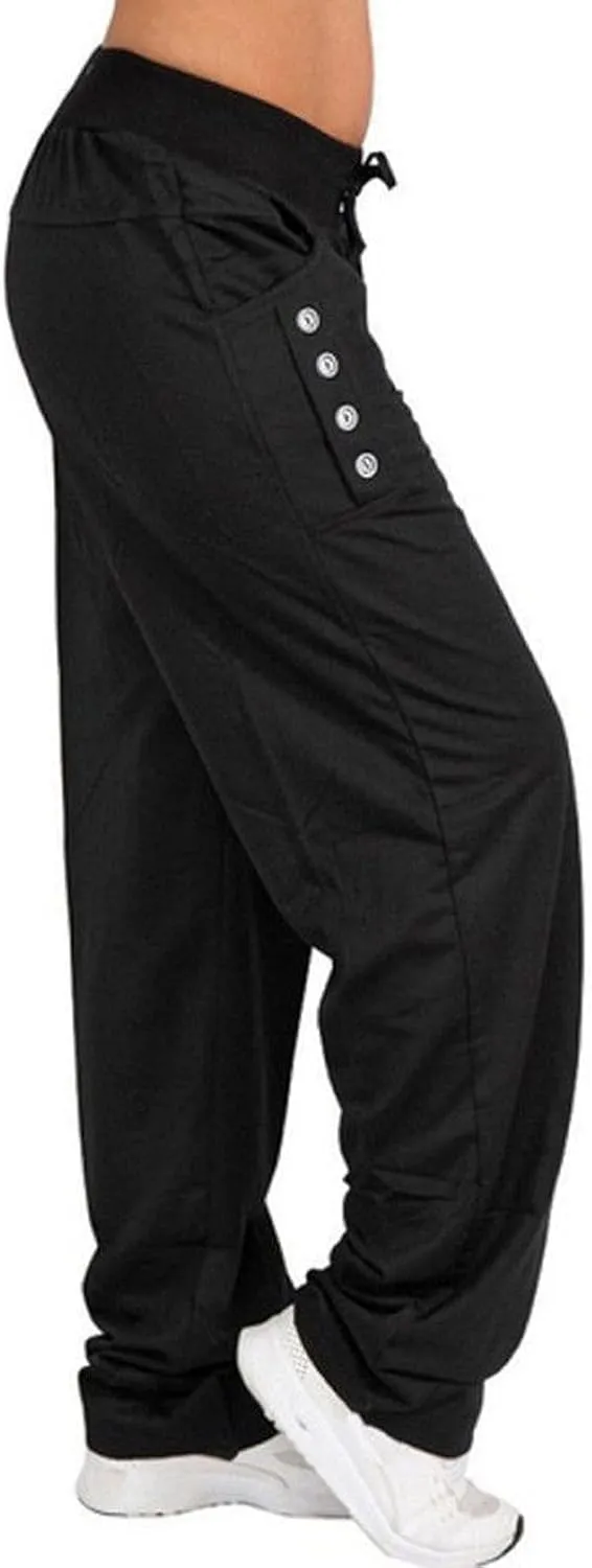 Sweatpants Women Womens Casual Drawstring Pants Solid Wide Leg Loose Sports Running Leisure Time Trousers with Pocket
