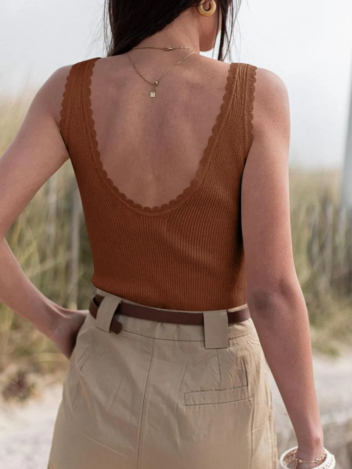 Tankaneo Womens V Neck Tank Tops 2025 Sleeveless Ribbed Knit Shirts Summer Casual Sexy Sweater Vest