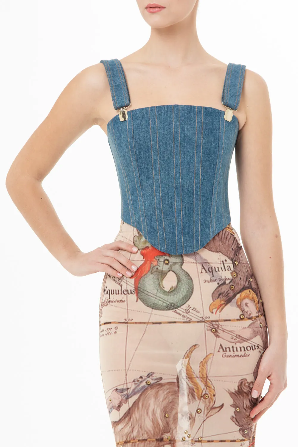 Tight denim corset