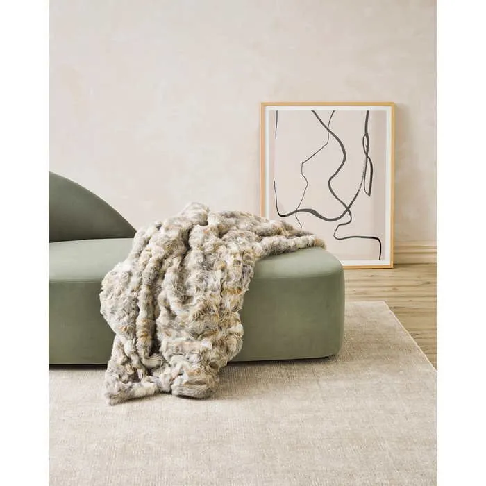 Vintage Squirrel Grey Throw (Faux Fur)