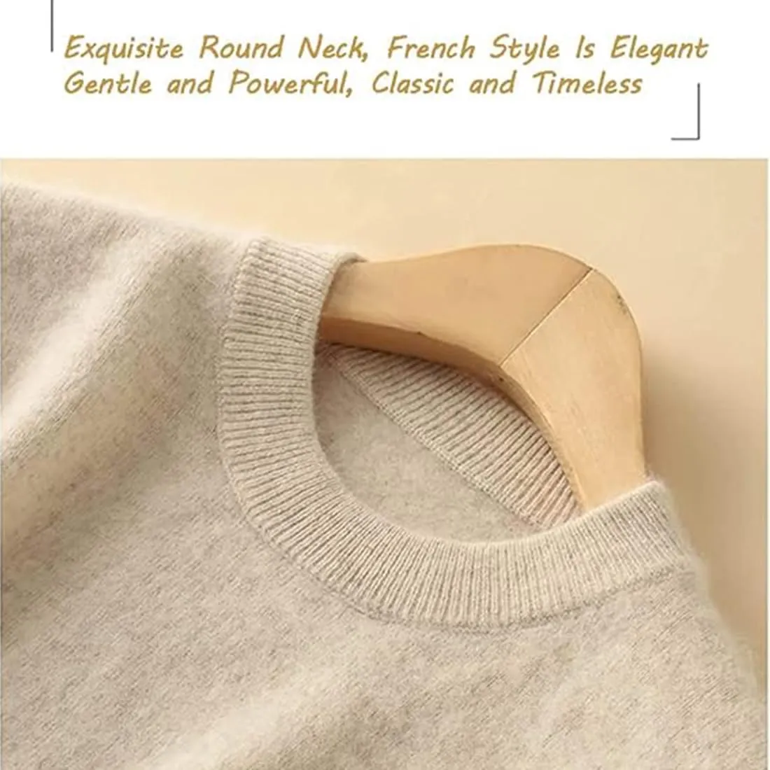 Visulong Cashmere Sweaters, 2024 Fall Crew Neck Cashmere Sweaters for Women, Lightweight, Cozy, Warm, Soft